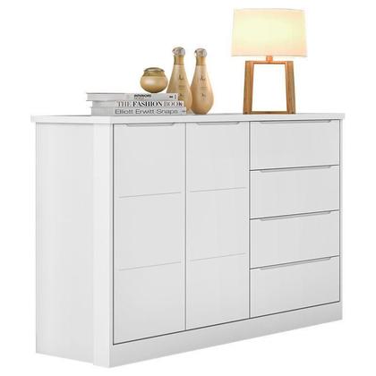 Imagem de Quarto de Bebê Blenda com Berço Americano Maya Branco Acetinado com Colchão Gazin - Phoenix Baby