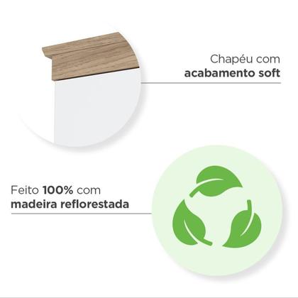 Imagem de Quarto de Bebê com Berço 3 em 1 e Cômoda 3 Gavetas 1 Porta Retrô Theo Espresso Móveis Branco/Jequitibá HP