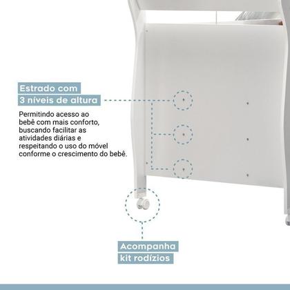 Imagem de Quarto de Bebê com Berço Mini Cama 100% Mdf Slim e Cômoda 4 Gavetas 1 Porta Fly 100% Mdf