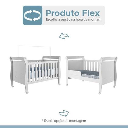 Imagem de Quarto de Bebê com Berço Mini Cama 100% Mdf Slim e Cômoda 4 Gavetas 1 Porta Fly 100% Mdf