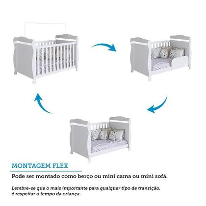 Imagem de Quarto de Bebê com Cômoda 1 Porta 4 Gavetas e Berço Mini Cama Nina 100% Mdf Espresso Móveis