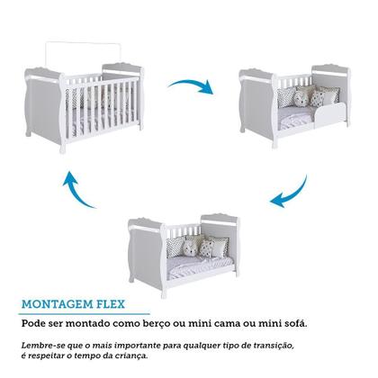 Imagem de Quarto de Bebê com Cômoda 1 Porta 4 Gavetas e Berço Mini Cama Nina 100% Mdf Espresso Móveis