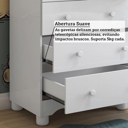 Imagem de Quarto de Bebê com Cômoda 1 Porta 4 Gavetas e Berço Mini Cama Nina 100% Mdf Espresso Móveis