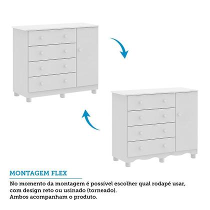 Imagem de Quarto de Bebê com Cômoda 1 Porta e Berço Minicama 100% MDF Nina Espresso Móveis