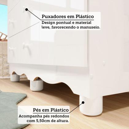 Imagem de Quarto de Bebê com Cômoda 1 Porta e Berço Minicama 100% MDF Nina Espresso Móveis