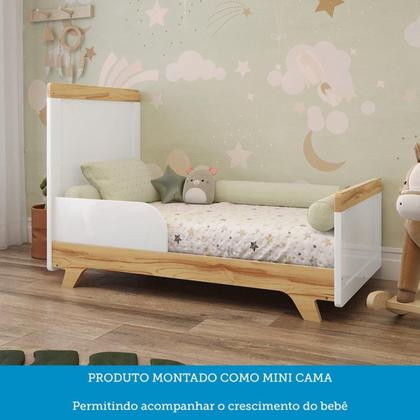 Imagem de Quarto de Bebê com Cômoda e Berço 100% MDF Jolie Retrô Espresso Móveis Branco Brilho/Amêndoa