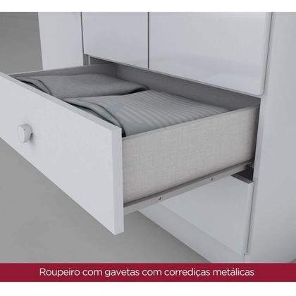 Imagem de Quarto de Bebê com Guarda-roupa 3 Portas Cômoda e Berço 3 em 1 com Colchão Espresso Móveis