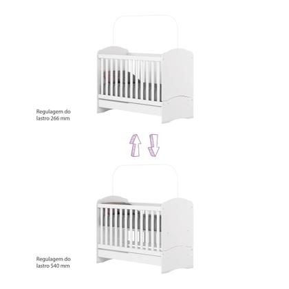 Imagem de Quarto de Bebê com Guarda-Roupa 3 Portas Cômoda e Berço Faz de Conta Espresso Móveis