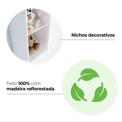 Imagem de Quarto de Bebê com Guarda-Roupa 3 Portas Cômoda e Berço Faz de Conta Espresso Móveis