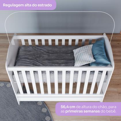 Imagem de Quarto de Bebê com Guarda-Roupa 3 Portas Cômoda e Berço Faz de Conta Espresso Móveis