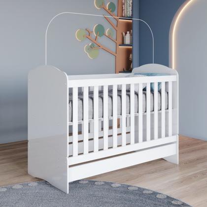 Imagem de Quarto de Bebê com Guarda-Roupa 3 Portas Cômoda e Berço Faz de Conta Espresso Móveis