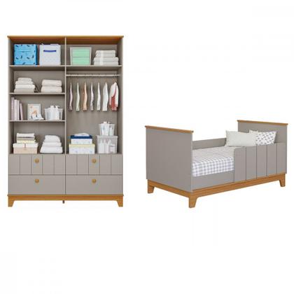 Imagem de Quarto de Bebê com Guarda Roupa Berço e Colchão Liza Permobili