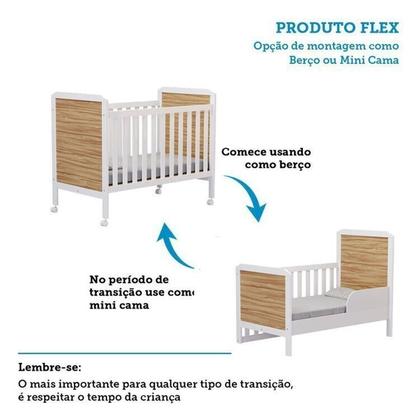 Imagem de Quarto de Bebê com Guarda-roupa Cômoda e Berço 100% Mdf Maya Provençal Espresso Móveis Branco Brilho/Amêndoa