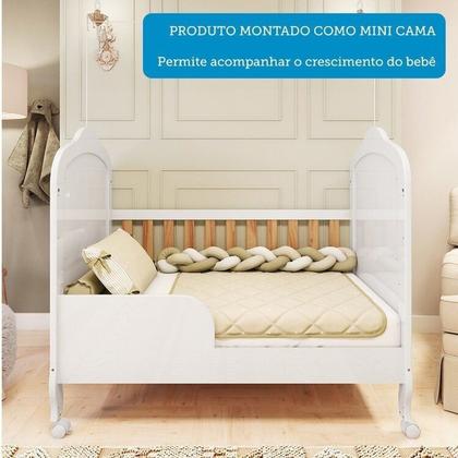 Imagem de Quarto de Bebê com Guarda-roupa Cômoda e Berço com Capitonê 100% Mdf Maya Clássico Espresso Móveis