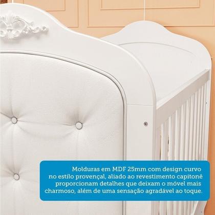 Imagem de Quarto de Bebê com Guarda-roupa Cômoda e Berço com Capitonê 100% Mdf Maya Clássico Espresso Móveis