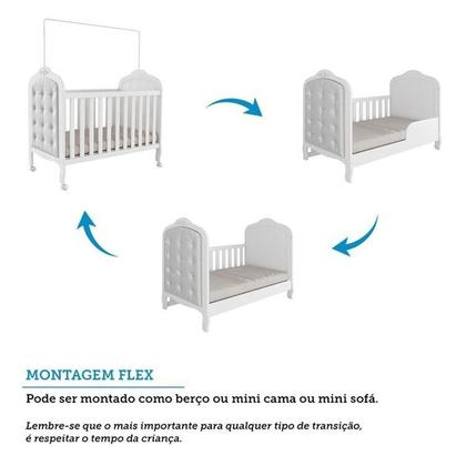 Imagem de Quarto de Bebê com Guarda-roupa Cômoda e Berço com Capitonê 100% Mdf Maya Clássico Espresso Móveis