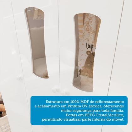 Imagem de Quarto de Bebê com Guarda-Roupas 4 Portas Janeladas Cômoda e Berço 100% MDF Lana Espresso Móveis