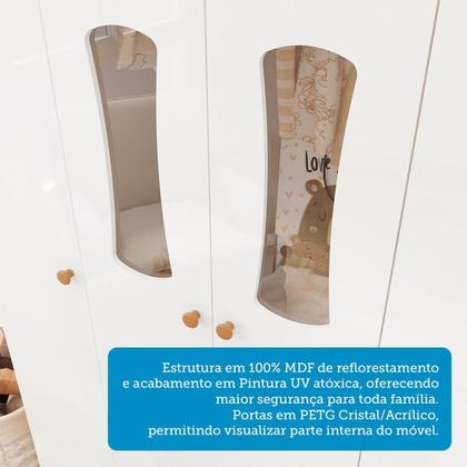 Imagem de Quarto de Bebê com Guarda-Roupas 4 Portas Janeladas Cômoda e Berço 100% MDF Lana Espresso Móveis