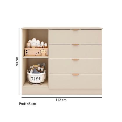 Imagem de Quarto de Bebê com Roupeiro e Cômoda Sapateira Ayla Off White Phoenix Baby