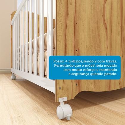 Imagem de Quarto de Bebê Cômoda com 1 Porta Janelada e Berço com Rodízios 100% Mdf Lana Espresso Móveis