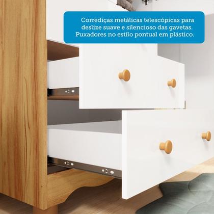 Imagem de Quarto de Bebê Cômoda com 1 Porta Janelada e Berço com Rodízios 100% Mdf Lana Espresso Móveis