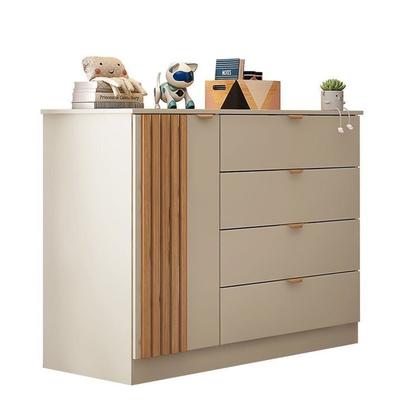 Imagem de Quarto de Bebê Completo 01 Guarda-roupa 3 Portas 4 Gavetas com 01 Cômoda 100% Mdf Ayla