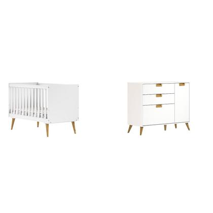 Imagem de Quarto de Bebê Completo 1 Berço com 1 Cômoda 3 Gavetas Caring