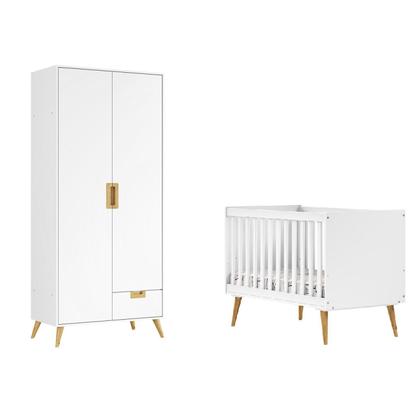Imagem de Quarto de Bebê Completo 1 Berço com 1 Guarda Roupa 2 Portas Caring Serpil Baby