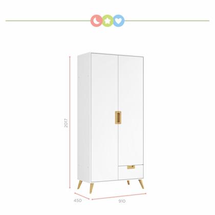 Imagem de Quarto de Bebê Completo 1 Berço com 1 Guarda Roupa 2 Portas Caring Serpil Baby