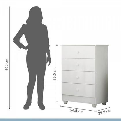 Imagem de Quarto de Bebê Completo 100% MDF 1 Berço Mini Cama com Colchão Life 1 Cômoda Soft Life