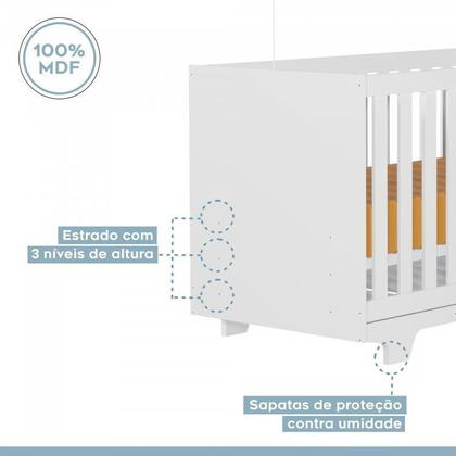 Imagem de Quarto de Bebê Completo 100% MDF 1 Berço Mini Cama com Colchão Life 1 Cômoda Soft Life