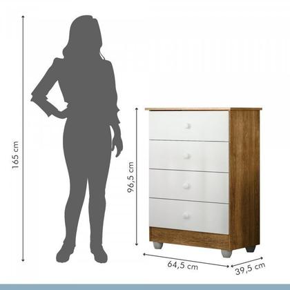 Imagem de Quarto de Bebê Completo 100% MDF 1 Berço Mini Cama com Colchão Life 1 Cômoda Soft Life