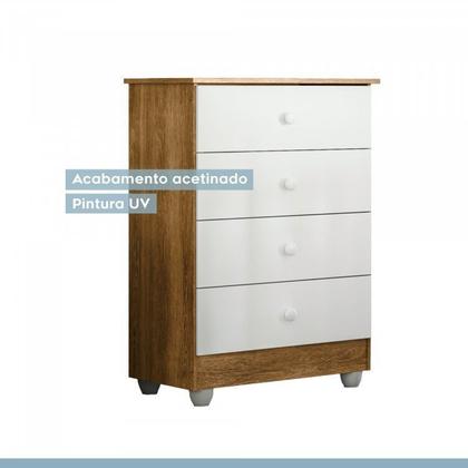 Imagem de Quarto de Bebê Completo 100% MDF 1 Berço Mini Cama com Colchão Life 1 Cômoda Soft Life