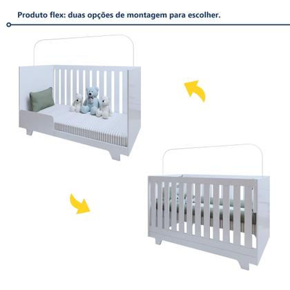 Imagem de Quarto de Bebê Completo 100% MDF com Cômoda Berço e Guarda Roupa 1 MDF Nina