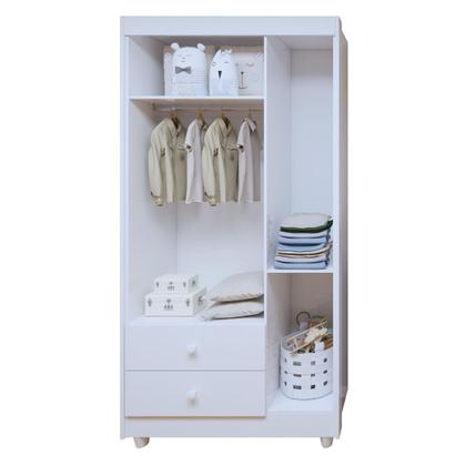 Imagem de Quarto de Bebê Completo 100% MDF com Guarda Roupa 3 Portas, Cômoda e Berço Mini Cama Life Espresso Móveis Branco