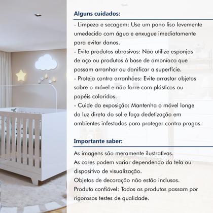 Imagem de Quarto de Bebê Completo 100% MDF com Guarda Roupa 3 Portas, Cômoda e Berço Mini Cama Life Espresso Móveis Branco