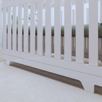 Imagem de Quarto de Bebê Completo 100% MDF com Guarda Roupa 3 Portas, Cômoda e Berço Mini Cama Life Espresso Móveis Branco