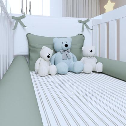 Imagem de Quarto de Bebê Completo 100% MDF com Guarda Roupa 3 Portas, Cômoda e Berço Mini Cama Life Espresso Móveis Branco