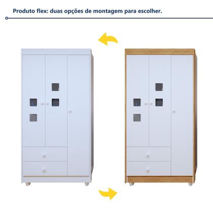 Imagem de Quarto de Bebê Completo 100% MDF com Guarda Roupa 3 Portas, Cômoda e Berço Mini Cama Life Espresso Móveis