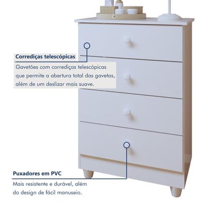 Imagem de Quarto de Bebê Completo 100% MDF com Guarda Roupa 3 Portas, Cômoda e Berço Mini Cama Life Espresso Móveis