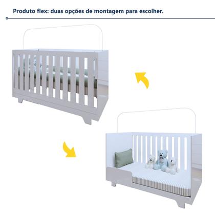 Imagem de Quarto de Bebê Completo 100% MDF com Guarda Roupa 3 Portas, Cômoda e Berço Mini Cama Life Espresso Móveis