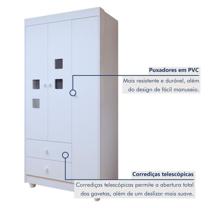 Imagem de Quarto de Bebê Completo 100% MDF com Guarda Roupa 3 Portas, Cômoda e Berço Mini Cama Life Espresso Móveis