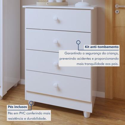 Imagem de Quarto de Bebê Completo 100% MDF com Guarda Roupa 3 Portas, Cômoda e Berço Mini Cama Life Espresso Móveis