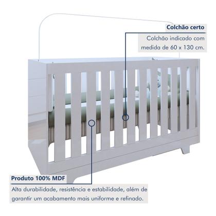 Imagem de Quarto de Bebê Completo 100% MDF com Guarda Roupa 3 Portas, Cômoda e Berço Mini Cama Life Espresso Móveis