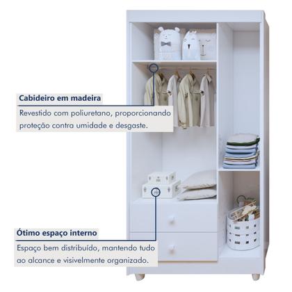 Imagem de Quarto de Bebê Completo 100% MDF com Guarda Roupa 3 Portas, Cômoda e Berço Mini Cama Life Espresso Móveis