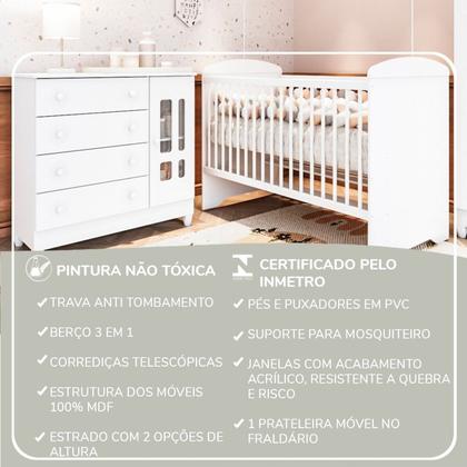 Imagem de Quarto de Bebê Completo 100% MDF Eloá