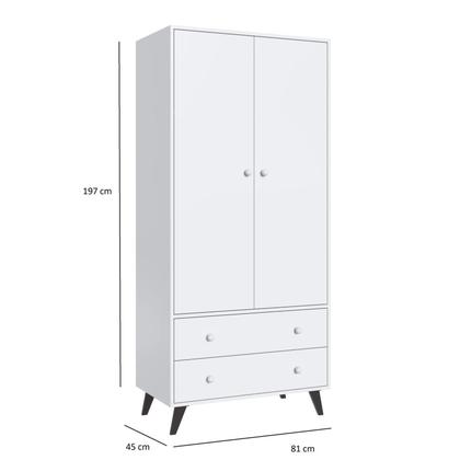 Imagem de Quarto de Bebe Completo 3 Peças 1 Cômoda 1 Roupeiro 1 Berço Pipoca Móveis Percasa Branco