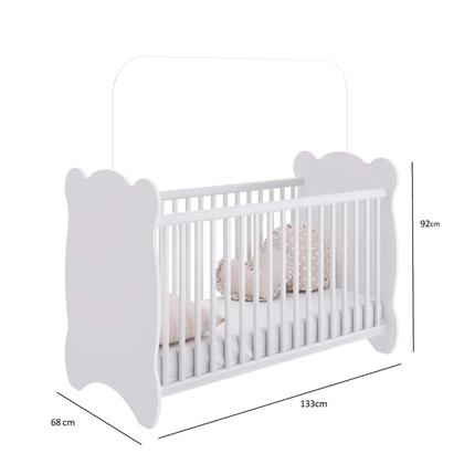 Imagem de Quarto de Bebe Completo 3 Peças 1 Cômoda 1 Roupeiro 1 Berço Pipoca Móveis Percasa Branco