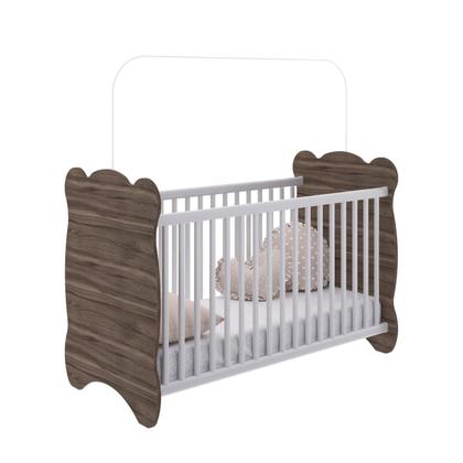 Imagem de Quarto de Bebe Completo 3 Peças 1 Cômoda 1 Roupeiro 1 Berço Pipoca Móveis Percasa Carvalho/Branco