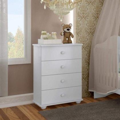 Imagem de Quarto de Bebe Completo Algodão Doce com Guarda Roupa 2 Portas, Cômoda e Berço Espresso Móveis Branco